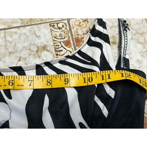 Vintage Zebra Floral One Piece Swimsuit Barefoot Miss Size 7/8 High Cut 90s Vibe - Picture 5 of 8